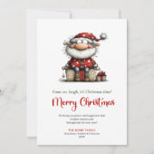 Whimsical Santa Funny Hand Drawn Holiday Card シーズンカード (正面)