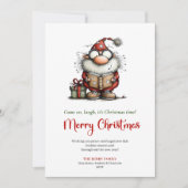 Whimsical Santa Funny Minimalist Holiday Greeting シーズンカード (正面)