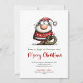 Whimsical Santa Funny Red Green Holiday Greeting シーズンカード (正面)