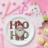 Whimsical Santa HO HO HO Paper Plates ペーパープレート (パーティー)
