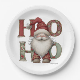 Whimsical Santa HO HO HO Paper Plates ペーパープレート