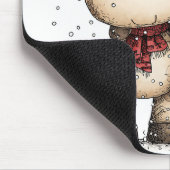 Whimsical Santa & Moo-Moo Holiday Christmas Cheer マウスパッド (コーナー)