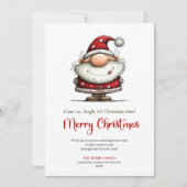Whimsical Santa Playful Modern Christmas Greeting シーズンカード (正面)