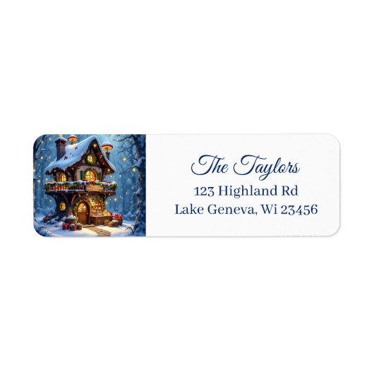 Whimsical Santa's Workshop Christmas ラベル (正面)