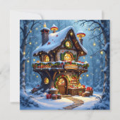 Whimsical Santa's Workshop Personalized Christmas シーズンカード (正面)