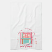 Whimsical Sardines Coastal Beach キッチンタオル (縦)