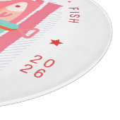 Whimsical Sardines Coastal Beach Pink カッティングボード (角)