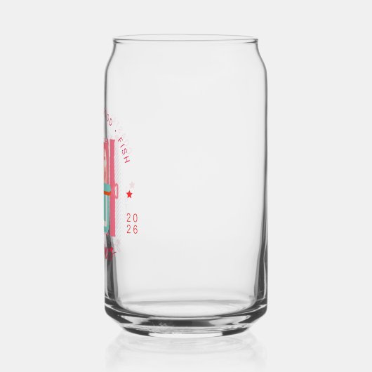 Whimsical Sardines Coastal Beach Pink ガラス缶 (左)