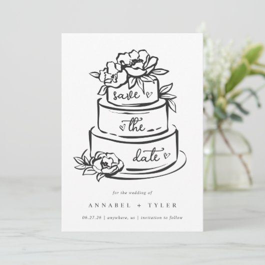 Whimsical Save The Date 招待状 (スタンド正面)