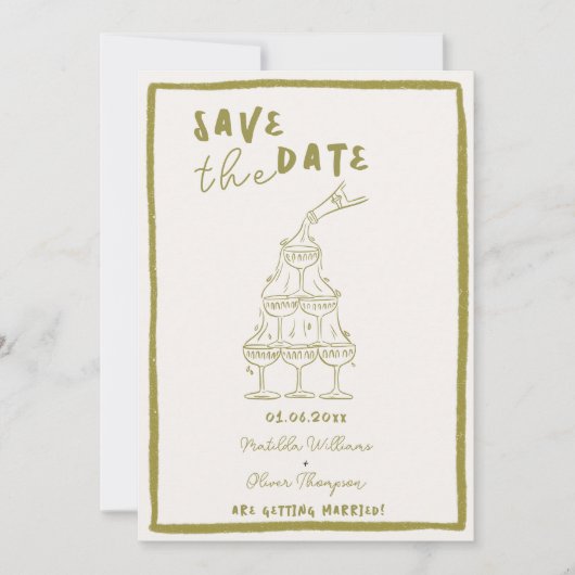 whimsical Save The Date 招待状 (正面)
