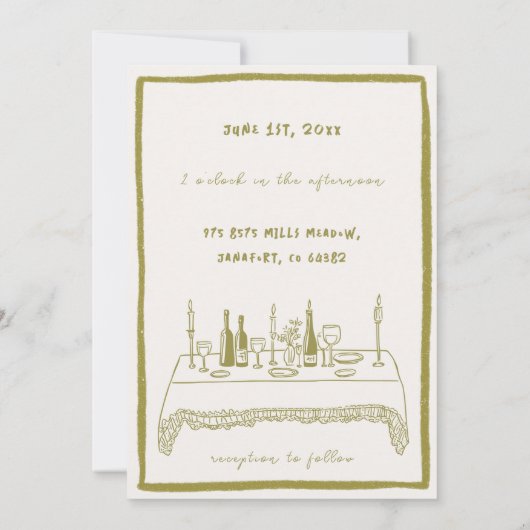 whimsical Save The Date 招待状 (裏面)