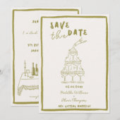 whimsical Save The Date 招待状 (正面/裏面)