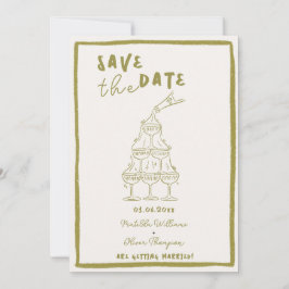 whimsical Save The Date 招待状