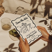 Whimsical Save the date fun retro rocket wedding  セーブザデート