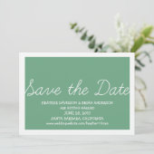  whimsical save the date green 招待状 (スタンド正面)