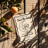 Whimsical Save the date over the moon wedding セーブザデート