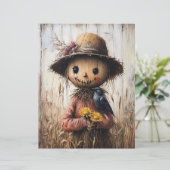 Whimsical Scarecrow and Sunflowers Scrapbook Paper (スタンド正面)