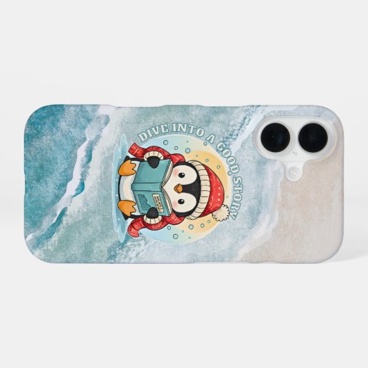 Whimsical Scholar Penguin iPhone 16 Slim Fit Case 16ケース (裏面横)