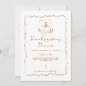 Whimsical Scribble Hand Drawn Pumpkin Thanksgiving 招待状 (正面)