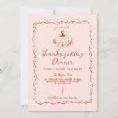 Whimsical Scribble Hand Drawn Pumpkin Thanksgiving 招待状 (正面)