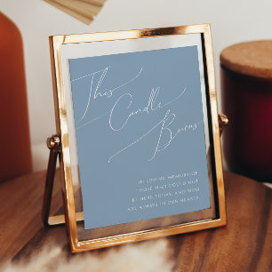 Whimsical Script Dusty Blue This Candle Burns ポスター