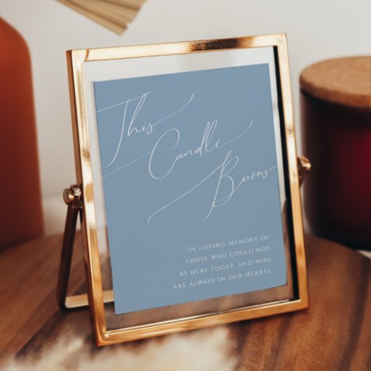 Whimsical Script | Dusty Blue This Candle Burns ポスター