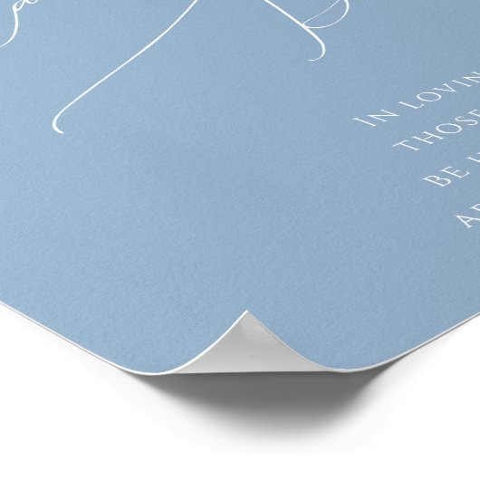 Whimsical Script | Dusty Blue This Candle Burns ポスター (角)
