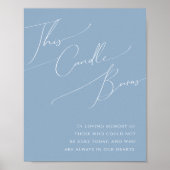 Whimsical Script | Dusty Blue This Candle Burns ポスター (正面)