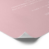 Whimsical Script | Dusty Rose Wedding Drinks Menu ポスター (角)