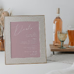 Whimsical Script | Dusty Rose Wedding Drinks Menu ポスター<br><div class="desc">Introducing our stunning whimsical script | dusty rose wedding drinks menu poster perfect for your simple modern boho spring celebration. Our elegant design includes a vibrant bright, pastel color palette with a vintage chic calligraphy script. Whether you prefer a minimalist or classic style, our unique editable product offers luxury and...</div>