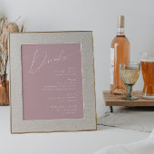 Whimsical Script | Dusty Rose Wedding Drinks Menu ポスター