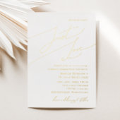 Whimsical Script Nothing Fancy Just Love Wedding 箔招待状