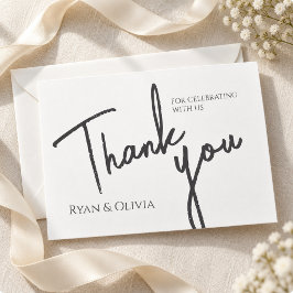 Whimsical Script Nothing Fancy Thank You Card サンキューカード