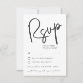 Whimsical Script Nothing Fancy Wedding RSVP Card (正面)