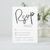 Whimsical Script Nothing Fancy Wedding RSVP Card (スタンド正面)