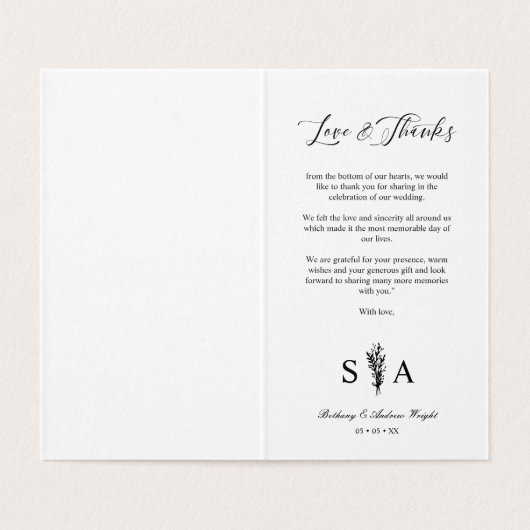 Whimsical Script Photo Romantic Botanical Branches (内部フラット)