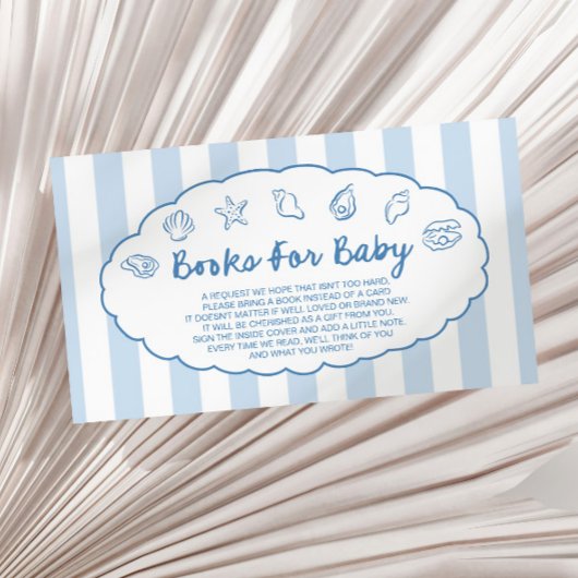 Whimsical Seashell Baby Shower Books For Baby エンクロージャーカード