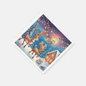 Whimsical Season of Joy Reindeer Colourful Festive スタンダードカクテルナプキン (角)