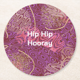 Whimsical Shapes Hip Hip Hooray Party ラウンドペーパーコースター