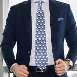 Whimsical Sheep Neck Tie ネクタイ<br><div class="desc">Funny,  whimsical sheep neck tie with blue background.</div>