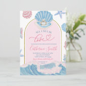 Whimsical Shell All I sea is love bridal shower 招待状 (スタンド正面)