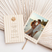 Whimsical Shell Monogram Coastal Wedding セーブザデート