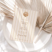 Whimsical Shell Monogram Coastal Wedding セーブザデート