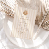 Whimsical Shell Monogram Coastal Wedding 招待状