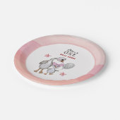 Whimsical Silly Goose 1st Birthday Paper Plates  ペーパープレート (アングル)