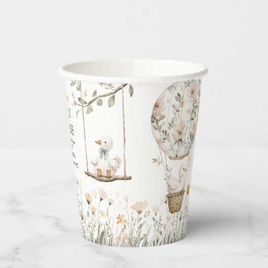 Whimsical Silly Goose Baby Shower 紙コップ (左)