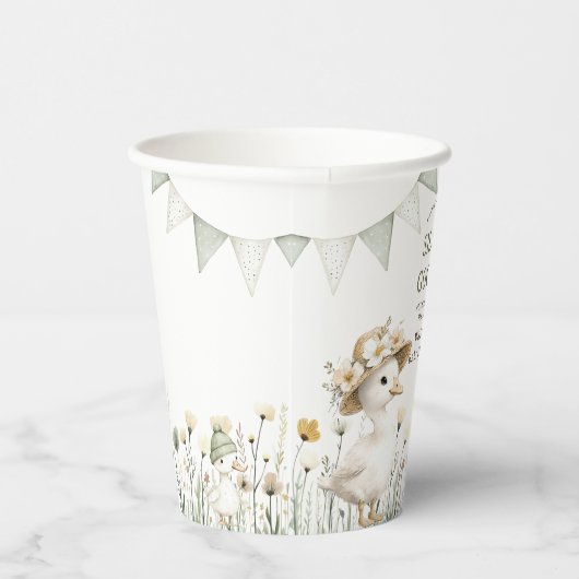 Whimsical Silly Goose Baby Shower 紙コップ (右)