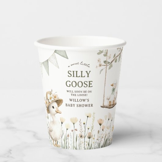 Whimsical Silly Goose Baby Shower 紙コップ (正面)