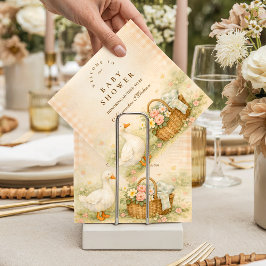 Whimsical Silly Goose Spring Baby Shower スタンダードカクテルナプキン