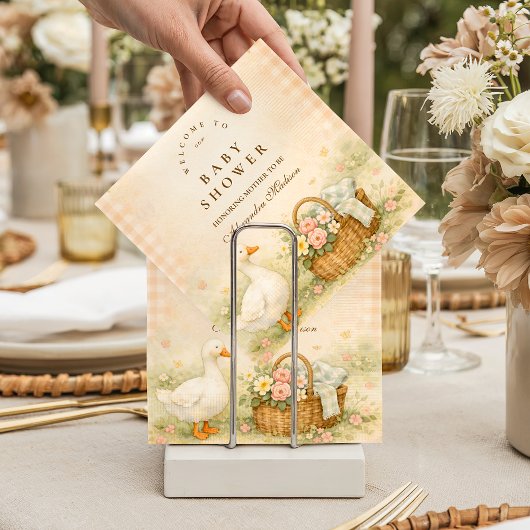 Whimsical Silly Goose Spring Baby Shower スタンダードカクテルナプキン